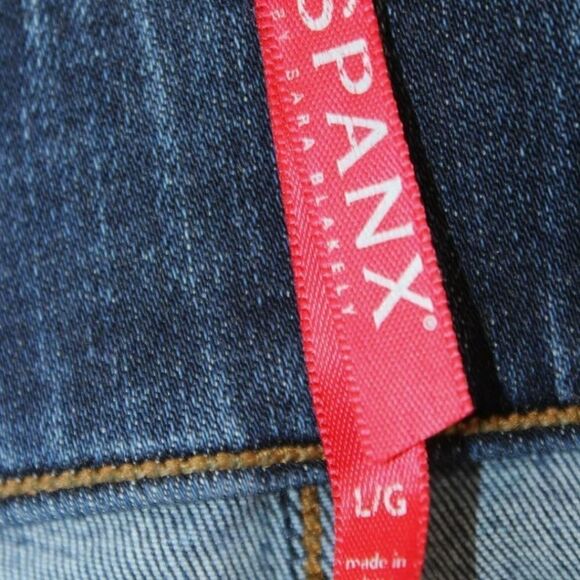 Spanx Size Large Distressed Ankle Skinny Jeans, Medium Wash 20203R - Picture 6 of 6